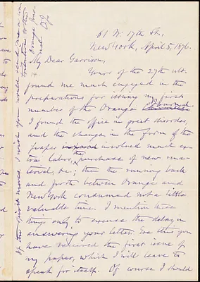 Letter from Oliver Johnson, New York, [N.Y.], to William Lloyd Garrison, April 5, 1876