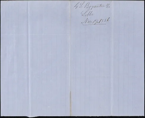 G. L. Boynton to W. A. Harrington, 19 November 1856