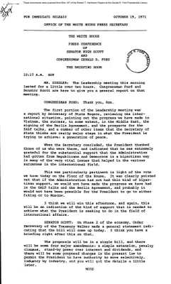 White House - Congressional Leadership Meeting, 10/19/71