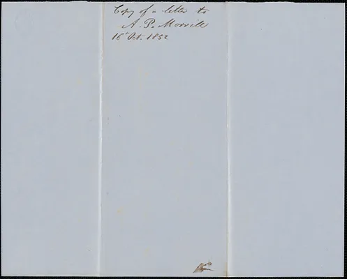 Copy of a letter from Samuel Warner to Anson P. Morrill, 16 October 1852