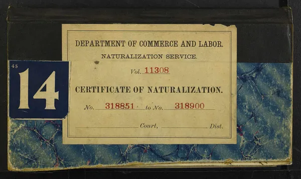Volume 14, Certificates 318851 - 318900, 1913