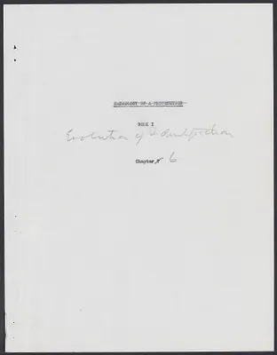 Herbert Brutus Ehrmann Papers, 1906-1970. Sacco-Vanzetti. Part I, Chapter 6: Evolution of Identification. Box 5, Folder 10, Harvard Law School Library, Historical & Special Collections