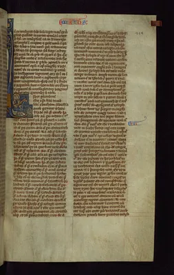 Historiated Initial ""L"" with Matthew Writing