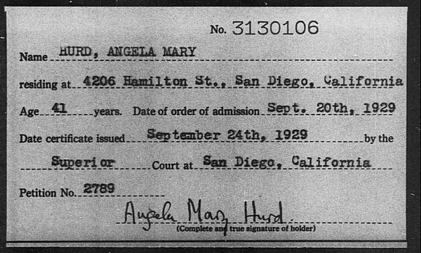 Hurd, Angela Mary - 1929
