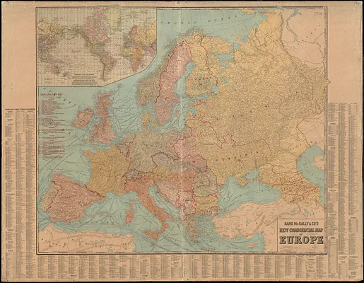 Rand McNally & Co's new commercial map of Europe