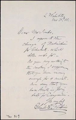Letter from Charles C. Perkins to Francis H. Jenks, 1885 November 28