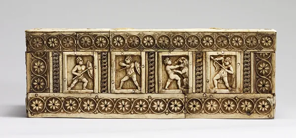 Casket with Warriors in Combat