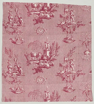 Strip of Copperplate Printed Cotton with "L'Oiseleur" Design