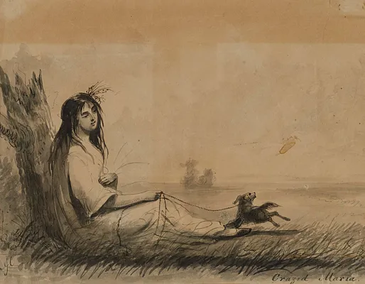Women Reclining with Leashed Dog (from Laurence Sterne, A Sentimental Journey, 1768)