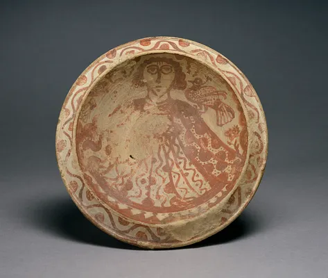 Dish with a Human Figure and a Bird