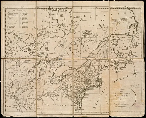 A map of the northern and middle states
