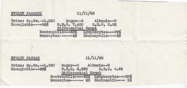 Lab Results, November 11, 1948