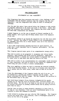 Presidential statement upon the adjournment of Congress [Ford Speech or Statement]