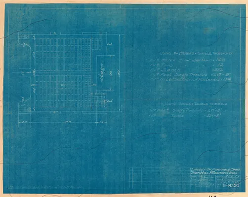 Layout of portable chairs for Town Hall, Rockport, Mass.