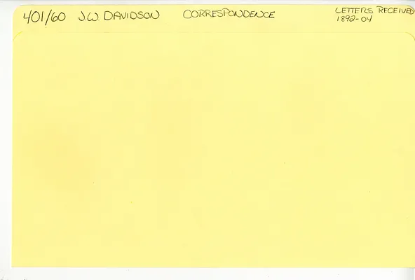 401/60 J.W. Davidson Correspondence Letters Received 1892-04
