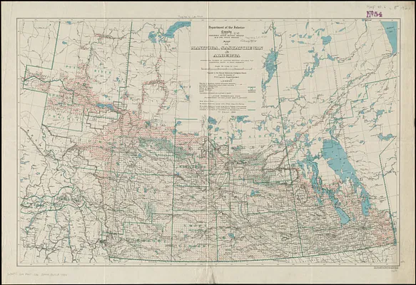 Map of Manitoba, Saskatchewan and Alberta