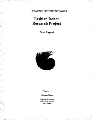 Women's Funding Network: Lesbian Donor Research Project [Report]