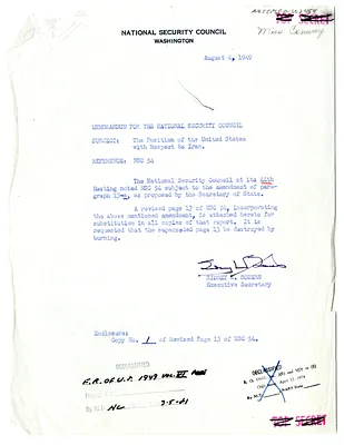 Memorandum from Sidney Souers to the National Security Council with Attachment
