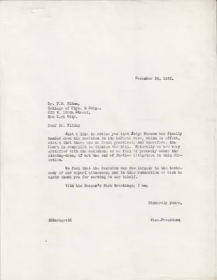Letters Sent to Dr. F.B. Flinn [Dr. Frederick B. Flinn], December 24, 1935