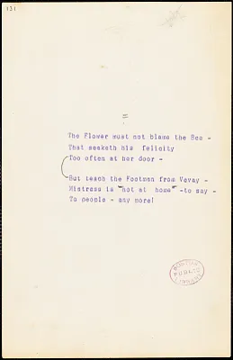 The Flower must not blame the bee