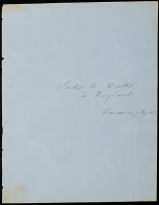 Index to deaths in Wayland, commencing May 1843