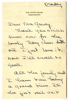 Letter from Margaret Truman to Victoria Geaney