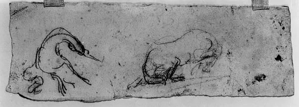 Two Studies of a Fallen Horse