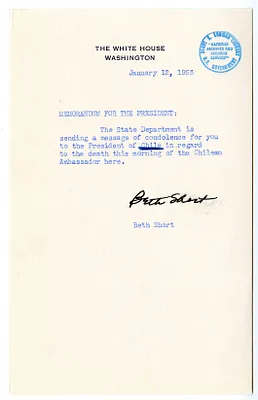 Memorandum from Beth Campbell Short to President Harry S. Truman