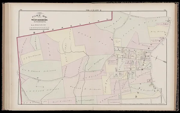 Atlas of the county of Suffolk, Massachusetts : vol. 5th, West Roxbury, now ward 17, Boston : from actual survey & official records