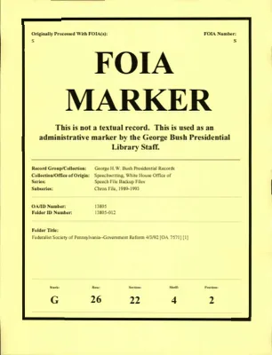 Federalist Society of Pennsylvania--Government Reform 4/3/92 [OA 7571] [1]