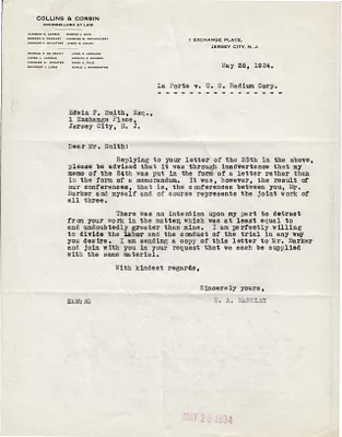 Letters Received to Edwin F. Smith, May 26, 1934