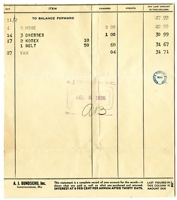 Bill from A. J. Bundschu, Inc.