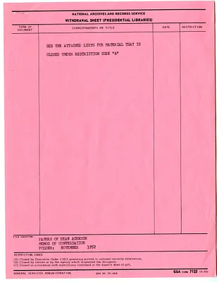 Handwritten Note from Secretary of State Dean Acheson to Under Secretary of State David Bruce, with Attachment