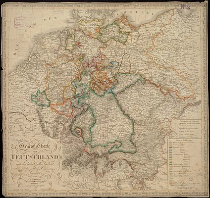 General-Charte von Teutschland nach den besten Quellen bearbeitet und den neuesten politischen Veraenderungen begrenzt