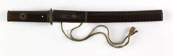 Dagger (yari) with brown lacquer saya with dark brown bands (includes 51.1251.1-51.1251.2)