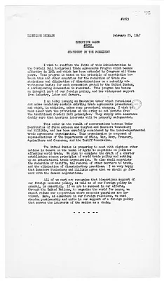 White House Press Release, Executive Order Number 9832