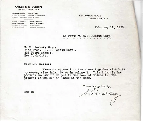 Letters Received to H.H. Barker, February 11, 1935
