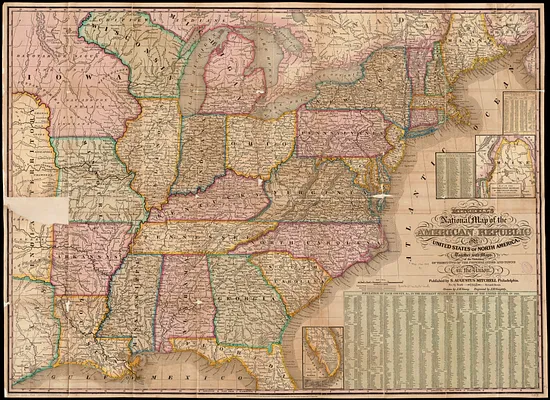 Mitchell's national map of the American Republic or United States of North America