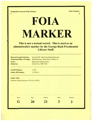 Houston Church Service 4/7/91 [OA 6897]