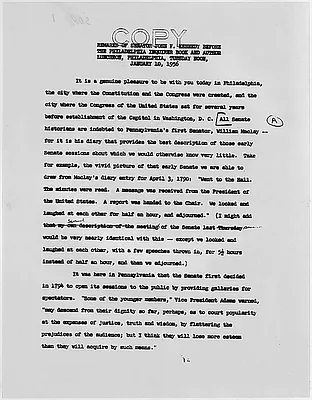 Remarks of Senator John F. Kennedy Before the Philadelphia Inquirer Book and Author Lucheon January 10, 1956