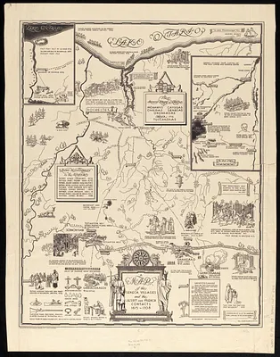 A map of the Seneca villages and the Jesuit and French contacts 1615-1708