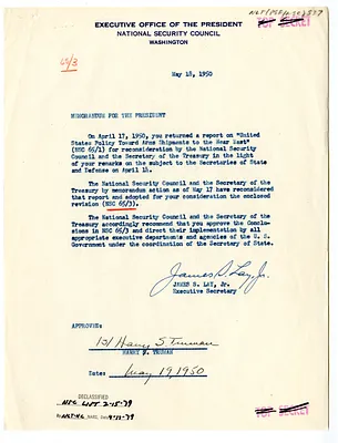 Memorandum from James Lay to President Harry S. Truman