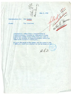 Memorandum from President Harry S. Truman to James Rowley