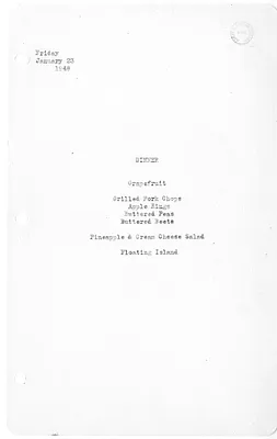 White House Dinner Menu