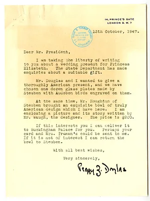 Letter from Peggy Douglas to President Harry S. Truman, with Attachment and Related Material