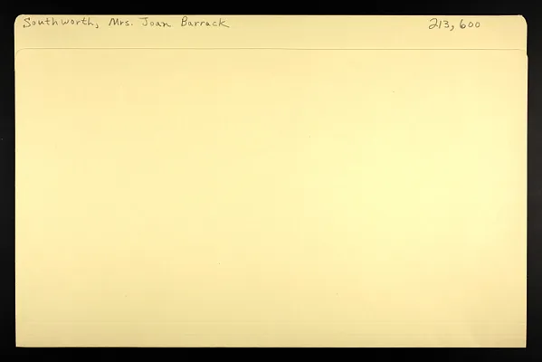 Southworth, Mrs. Joan Barrack