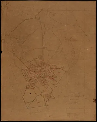 Street map of the town of Reading, Middlesex Co. Massachusetts