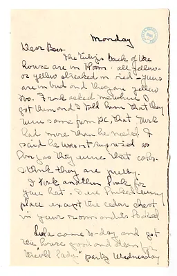 Letter from Natalie Wallace to Bess W. Truman