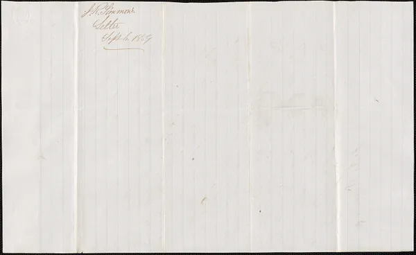 J. R. Simmons to Commissioners of Land, 6 September 1859
