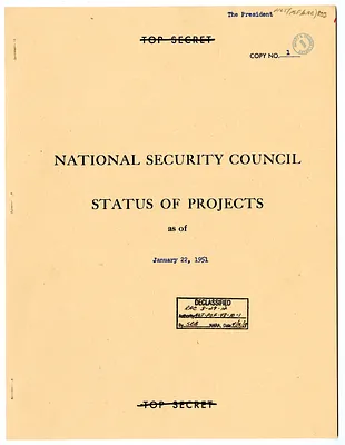 Report, National Security Council Status of Projects